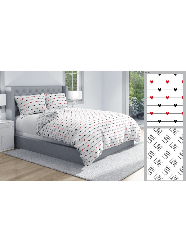 KOMPLET POŚCIELI 140x200 SERDUSZKA