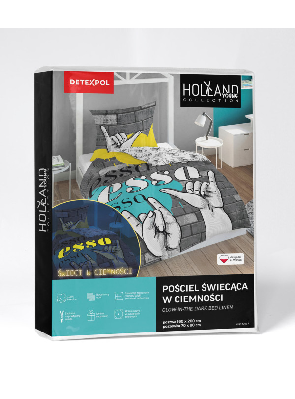 POŚCIEL 160x200 ŚWIECĄCA W CIEMNOŚCI ESSA