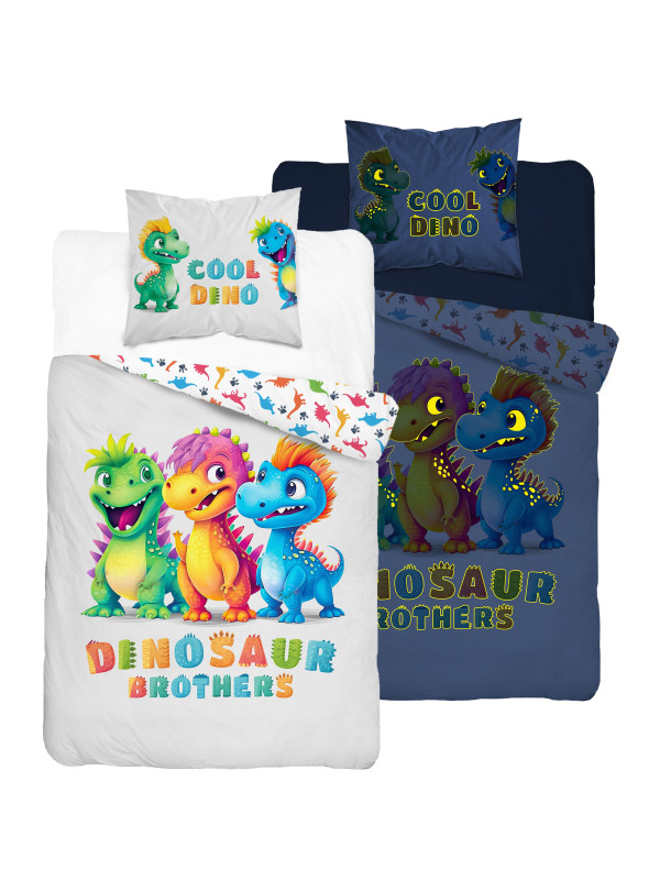 POŚCIEL 140x200 ŚWIECĄCA W CIEMNOŚCI DINUSIE DINOZAURY