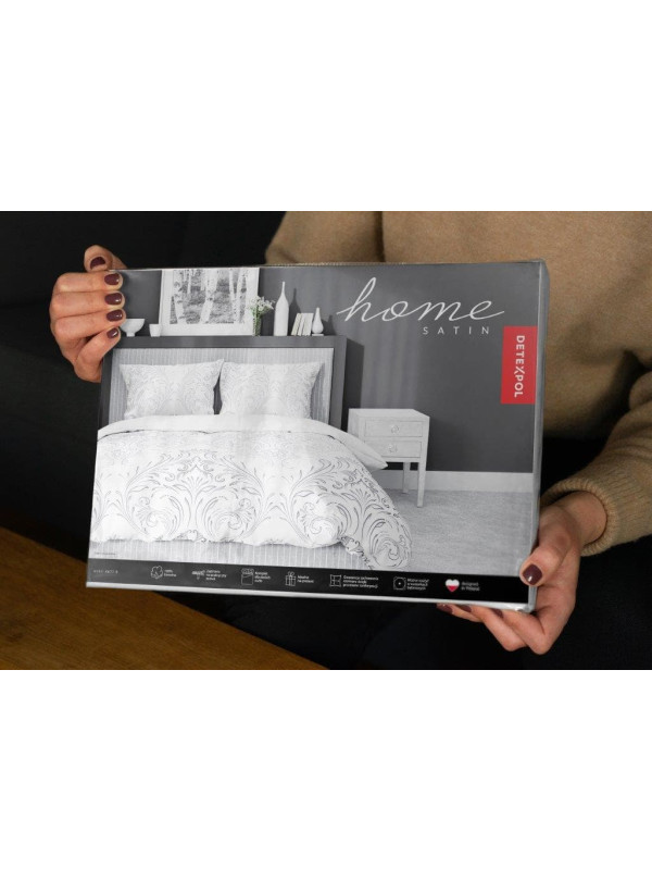 POŚCIEL SATYNA BAWEŁNIANA 180x200 BIAŁA