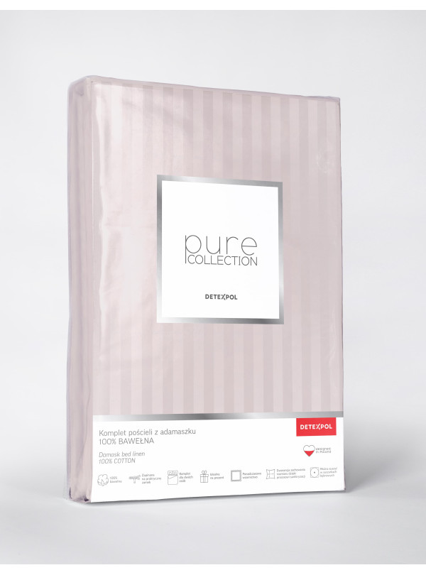 KOMPLET POŚCIELI POŚCIEL 160x200 ADAMASZEK PUDROWO RÓŻOWA HOTELOWA PREMIUM
