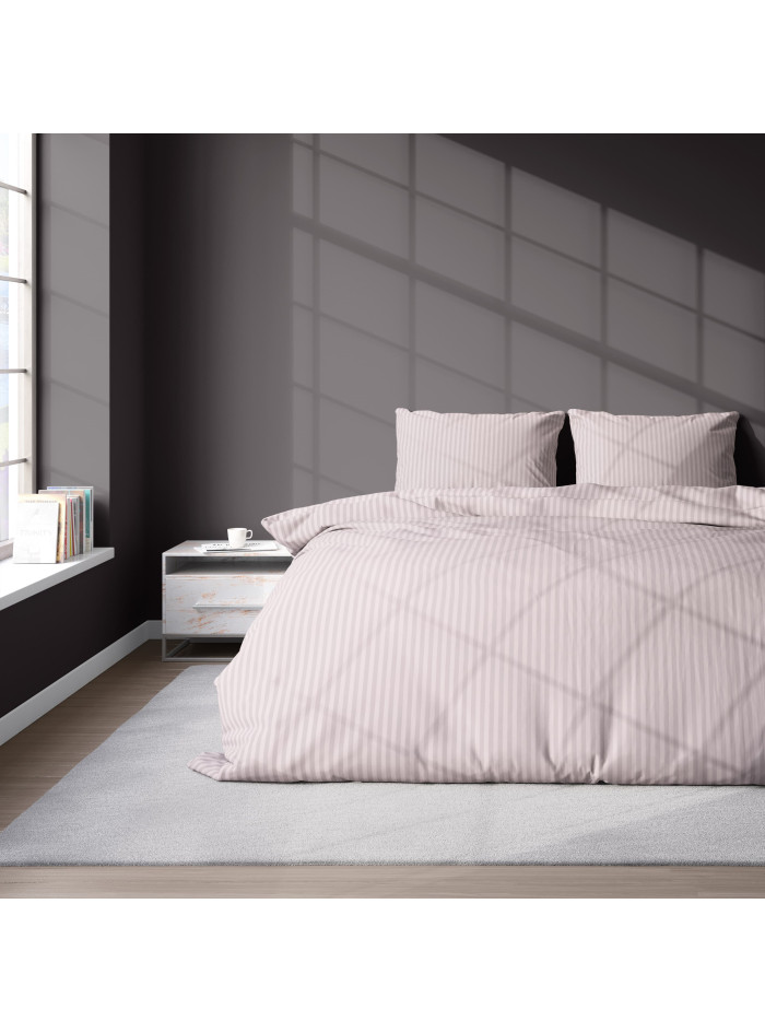 KOMPLET POŚCIELI POŚCIEL 200x220 ADAMASZEK PUDROWO RÓŻOWA HOTELOWA PREMIUM