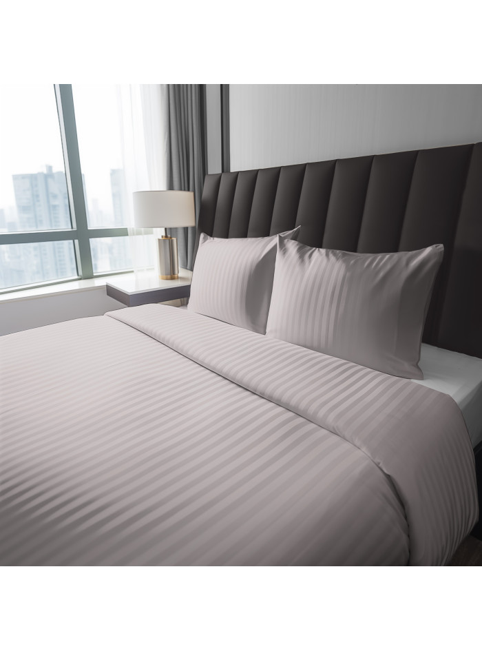 KOMPLET POŚCIELI POŚCIEL 200x220 ADAMASZEK PUDROWO RÓŻOWA HOTELOWA PREMIUM