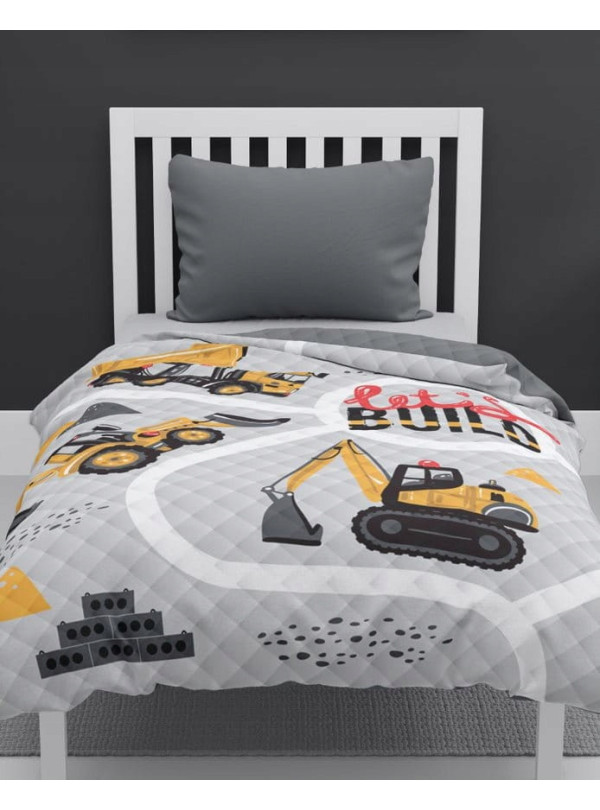 NARZUTA NA ŁÓZKO 170x210 PIKOWANA KOPARKA BUDOWA