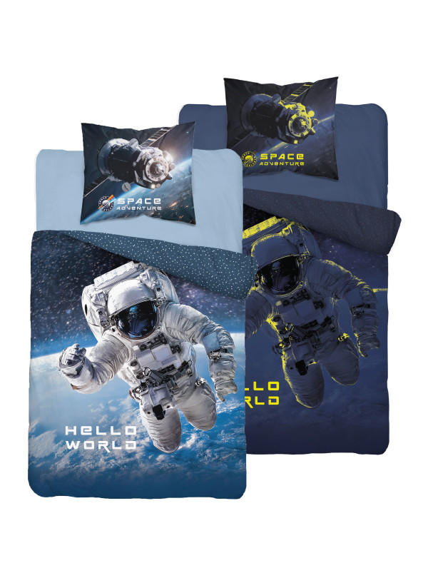POŚCIEL 160x200 ŚWIECĄCA W CIEMNOŚCI KOSMONAUTA