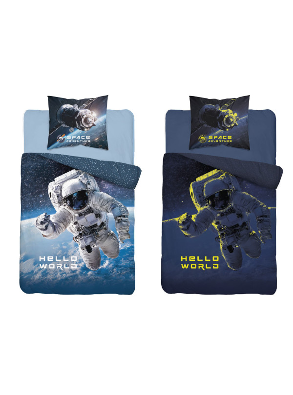 POŚCIEL 160x200 ŚWIECĄCA W CIEMNOŚCI KOSMONAUTA