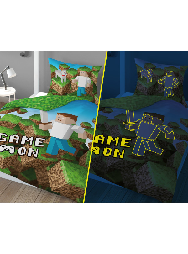 POŚCIEL 160x200 ŚWIECĄCA W CIEMNOŚCI GAME ON