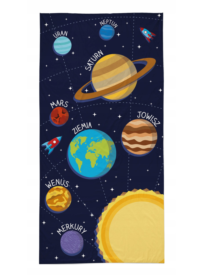 RĘCZNIK KĄPIELOWY 70x140 DZIECIĘCY PLAŻOWY KOSMOS