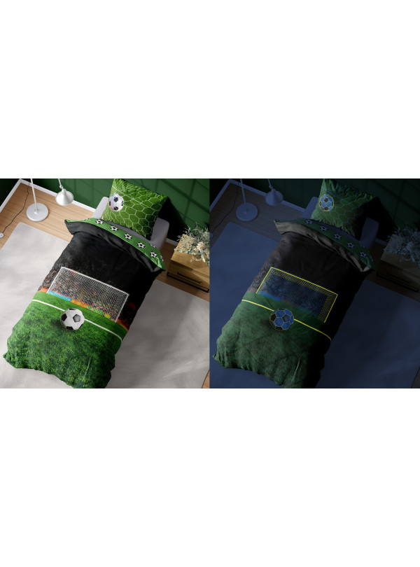 POŚCIEL 160x200 ŚWIECĄCA W CIEMNOŚCI DLA PIŁKARZA 3364_A