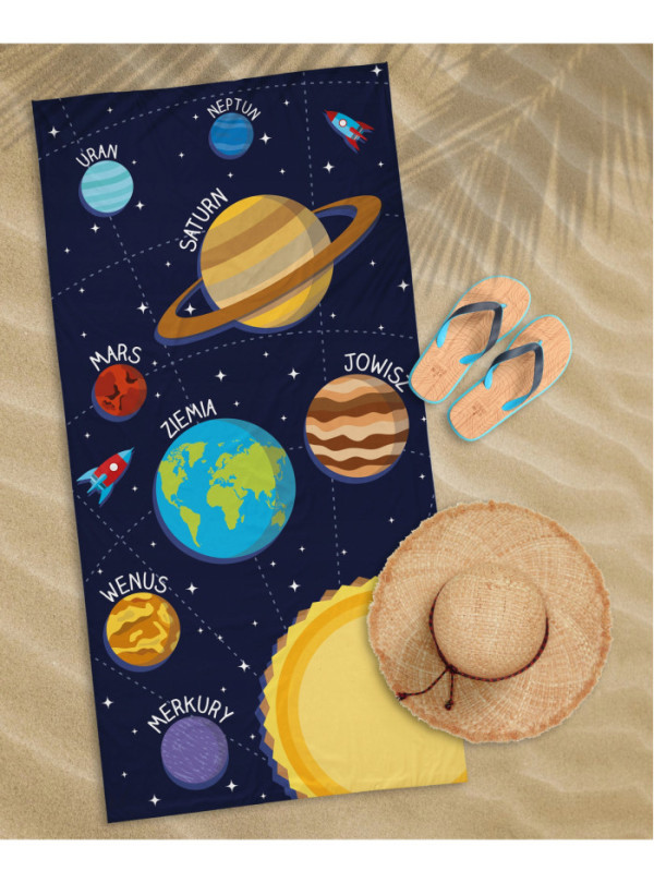 RĘCZNIK KĄPIELOWY 70x140 DZIECIĘCY PLAŻOWY KOSMOS