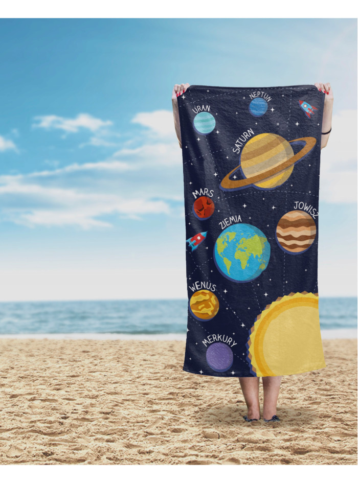 RĘCZNIK KĄPIELOWY 70x140 DZIECIĘCY PLAŻOWY KOSMOS