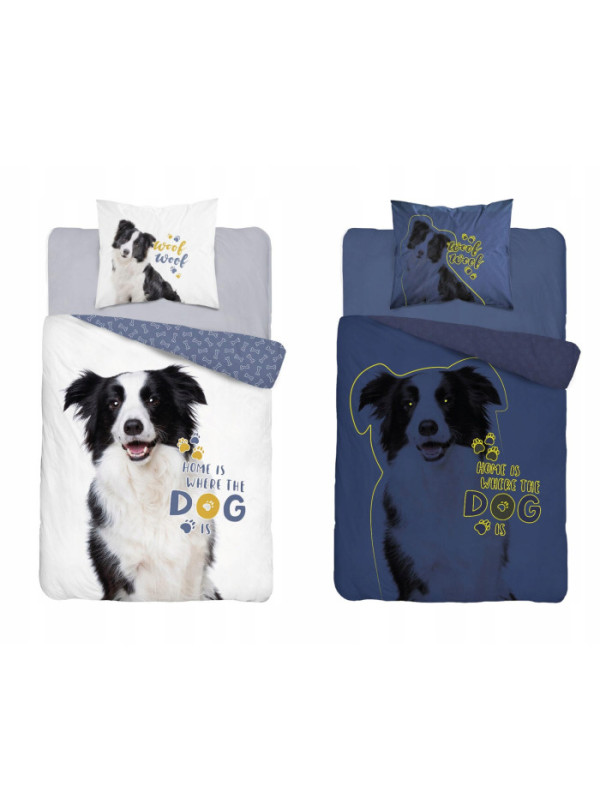 POŚCIEL 160x200 ŚWIECĄCA W CIEMNOŚCI PIES PIESEK 4088_A