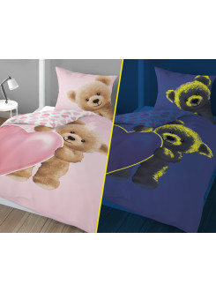 POŚCIEL 160x200 ŚWIECĄCA W CIEMNOŚCI PLUSZOWY MIŚ 2