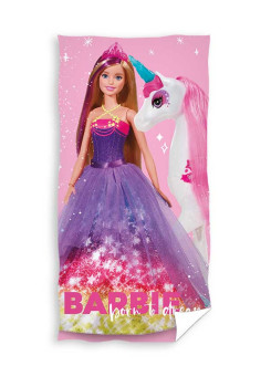 RĘCZNIK 70x140 KĄPIELOWY PLAŻOWY BARBIE KUCYK
