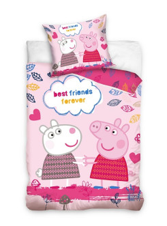 POŚCIEL BAWEŁNIANA 140x200 ŚWINKA PEPPA RÓŻOWA