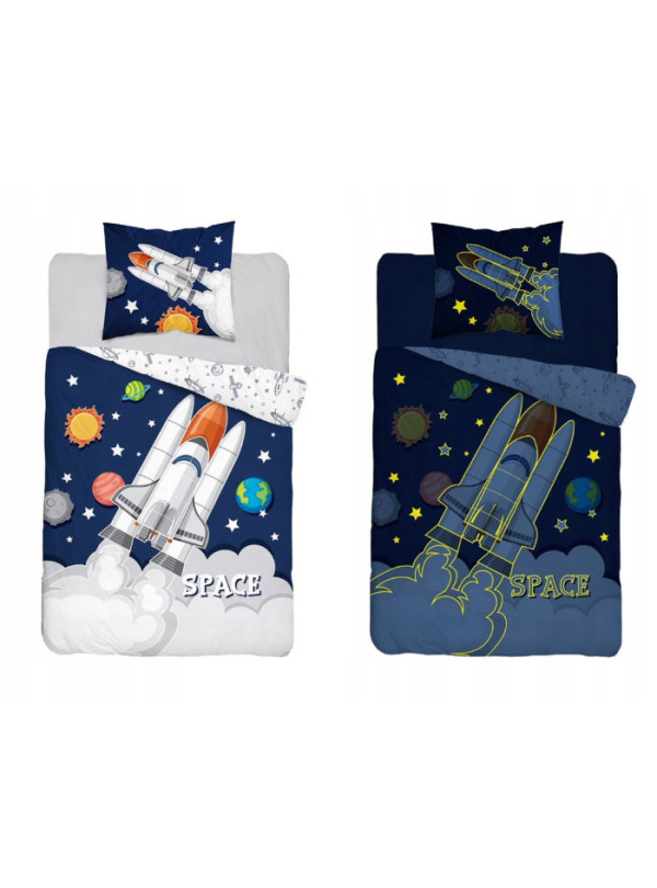 POŚCIEL 160x200 ŚWIECĄCA W CIEMNOŚCI KOSMOS