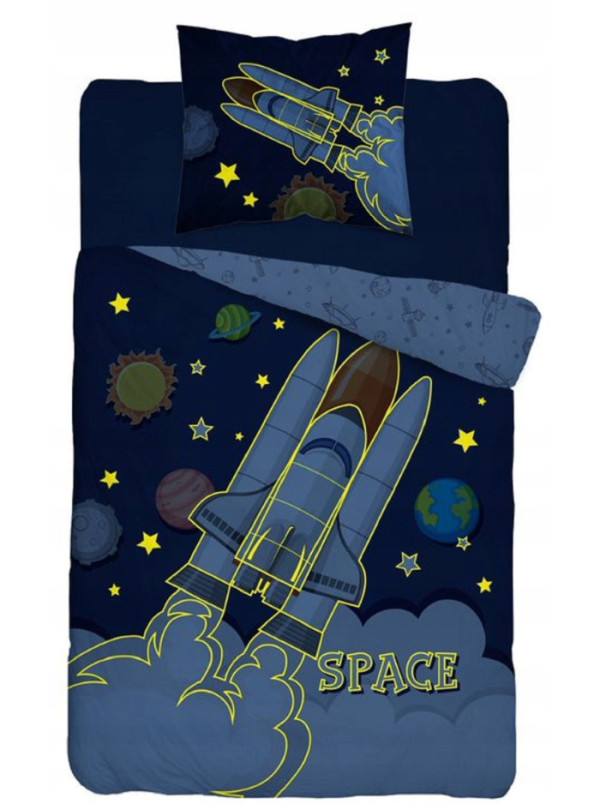 POŚCIEL 160x200 ŚWIECĄCA W CIEMNOŚCI KOSMOS