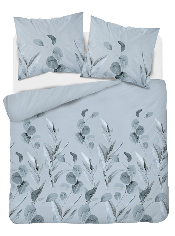 POŚCIEL BAWEŁNIANA 200x220 W KWIATY NIEBIESKA
