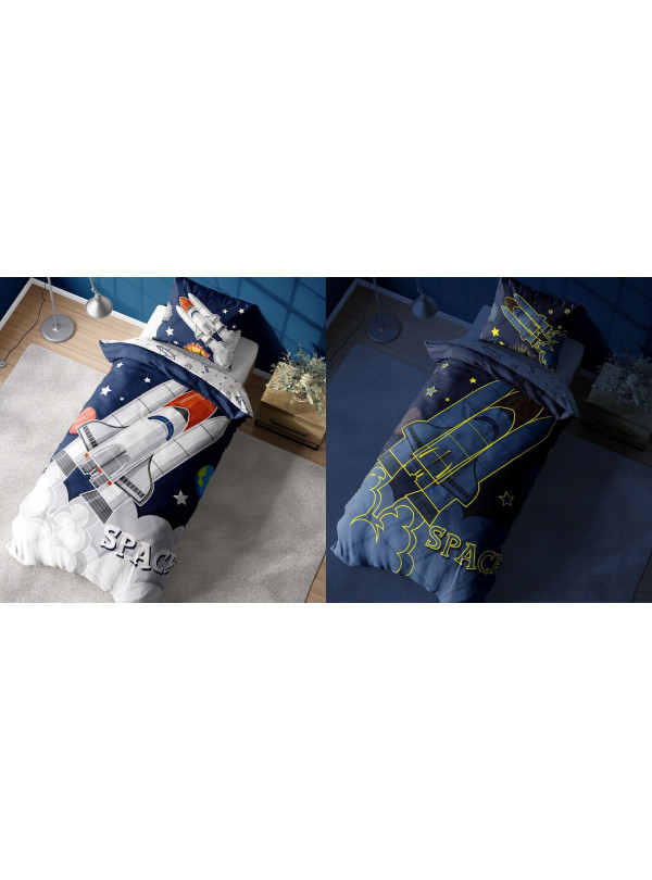 POŚCIEL 160x200 ŚWIECĄCA W CIEMNOŚCI KOSMOS