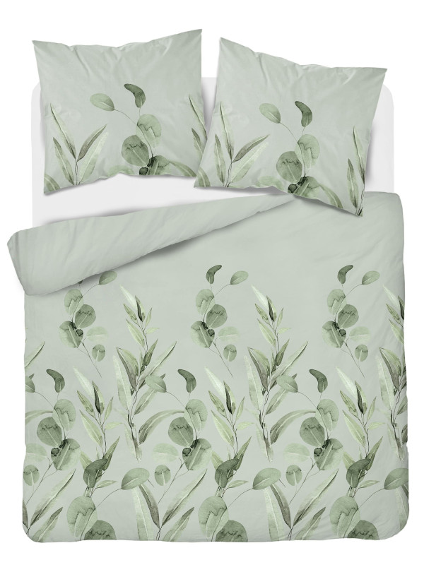 POŚCIEL BAWEŁNIANA 200x220 W KWIATY ZIELONA