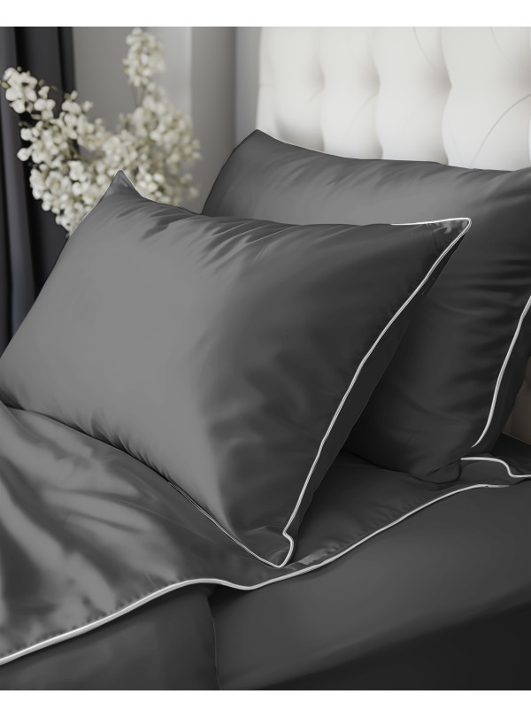 KOMPLET POŚCIELI PURE 160x200 MAKOSATYNA SZARA