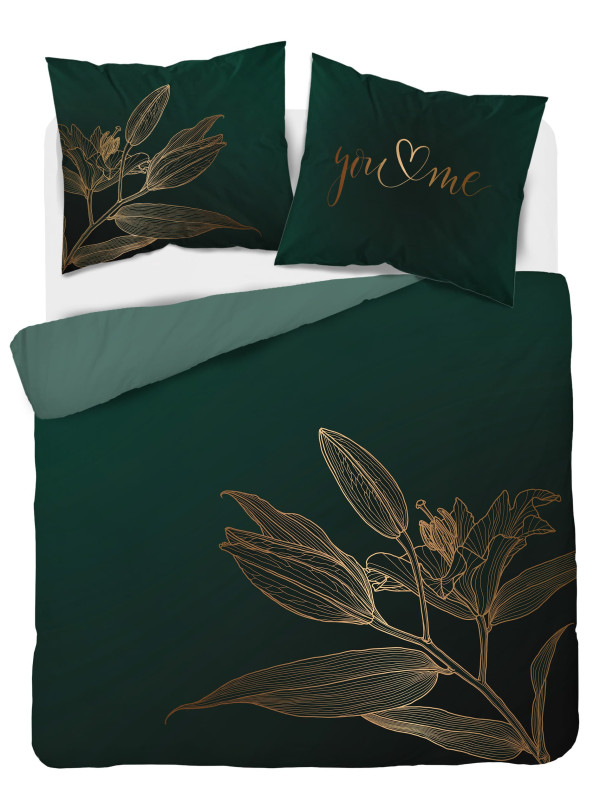 POŚCIEL BAWEŁNIANA 200x220 BUTELKOWA ZIELEŃ YOU&ME