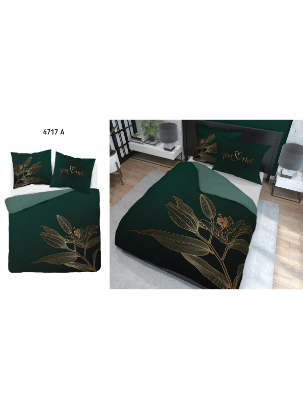 POŚCIEL BAWEŁNIANA 200x220 BUTELKOWA ZIELEŃ YOU&ME