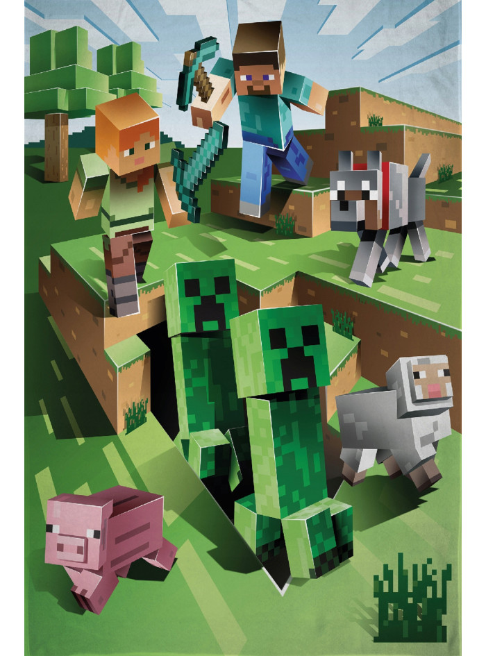 POŚCIEL 140x200 MINECRAFT ALEX STEVE BABY PIG