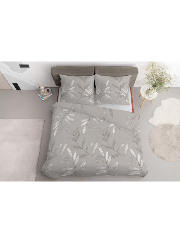 KOMPLET POŚCIELI 200x220 BEŻOWA W KWIATY