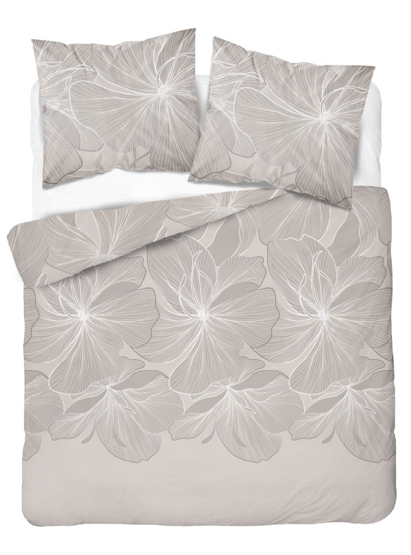 KOMPLET POŚCIELI 160x200 BEŻOWA W KWIATY