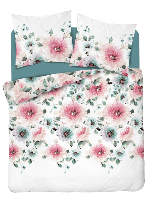 KOMPLET POŚCIELI 200x220 BIAŁA W KWIATY