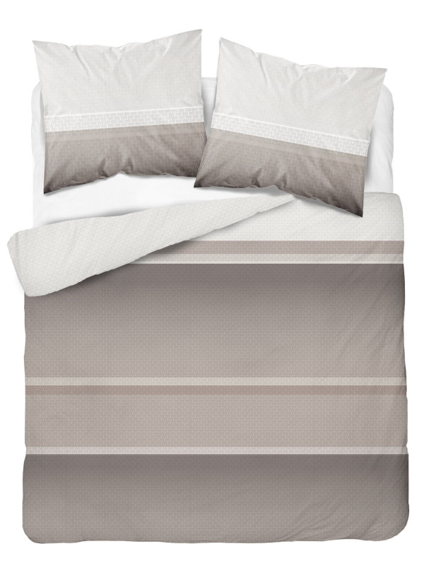 KOMPLET POŚCIELI 200x220 W PASY BEŻOWA