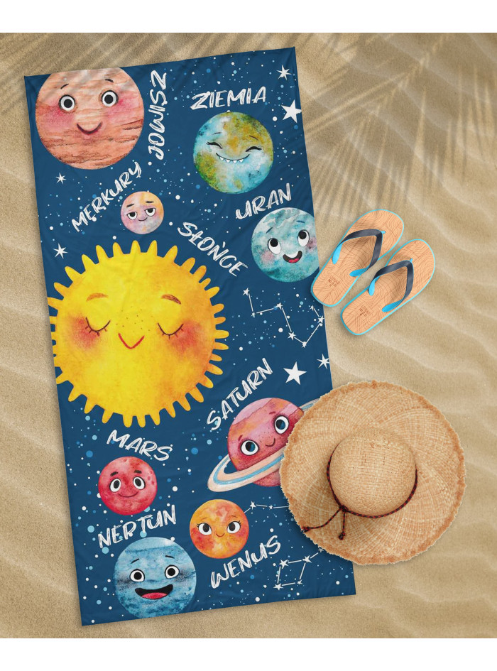 RĘCZNIK 70x140 KĄPIELOWY PLAŻOWY BAWEŁNIANY PLANETY
