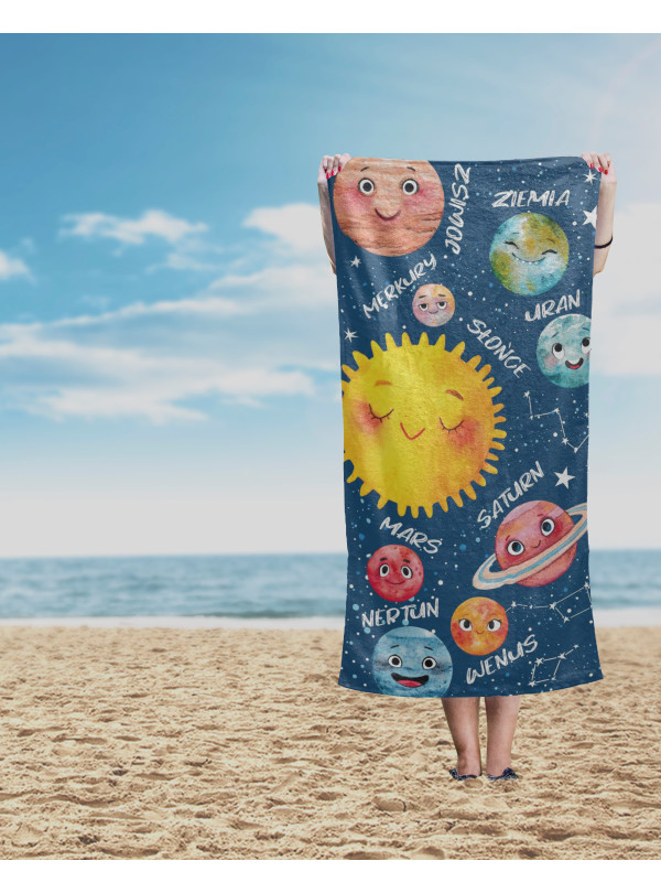 RĘCZNIK 70x140 KĄPIELOWY PLAŻOWY BAWEŁNIANY PLANETY