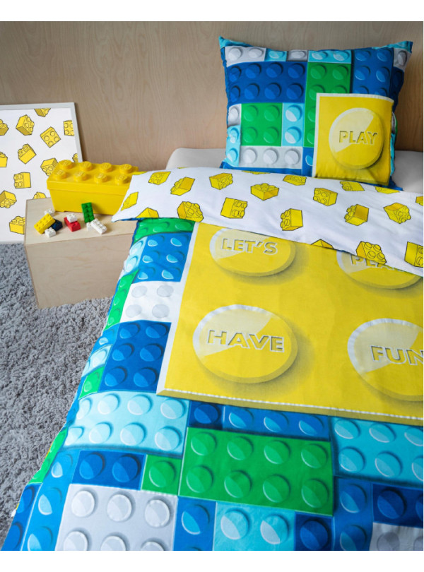 POŚCIEL 140x200 ŚWIECĄCA W CIEMNOŚCI KLOCKI 4229_A