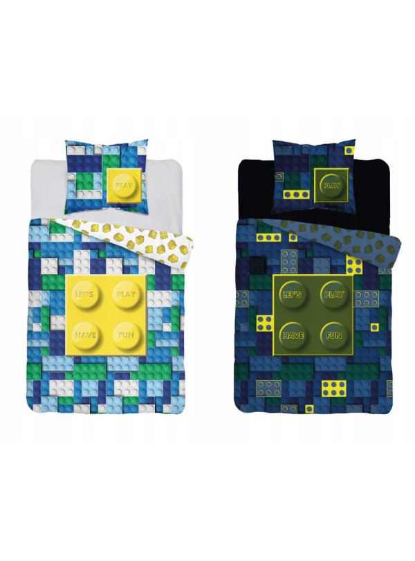 POŚCIEL 140x200 ŚWIECĄCA W CIEMNOŚCI KLOCKI 4229_A