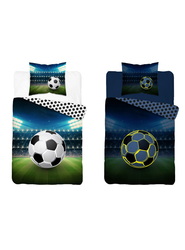 POŚCIEL 160x200 ŚWIECĄCA W CIEMNOŚCI PIŁKA STADION