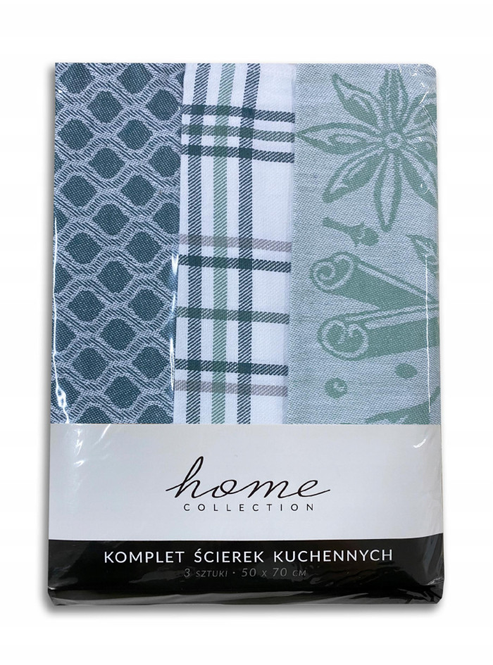 ZESTAW ŚCIERECZEK KUCHENNYCH 50x70 3 sztuki ZIELONY