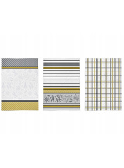 ZESTAW ŚCIERECZEK KUCHENNYCH 50x70 3 sztuki MUSZTARDOWY