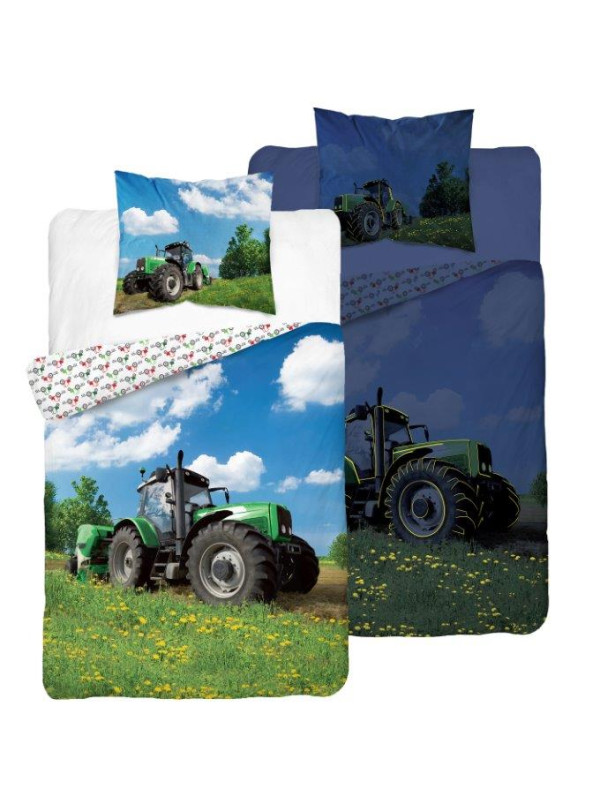 POŚCIEL 140x200 ŚWIECĄCA W CIEMNOŚCI TRAKTOR 2639_C