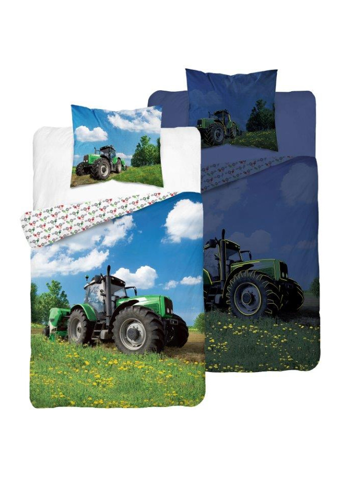 POŚCIEL 140x200 ŚWIECĄCA W CIEMNOŚCI TRAKTOR 2639_C
