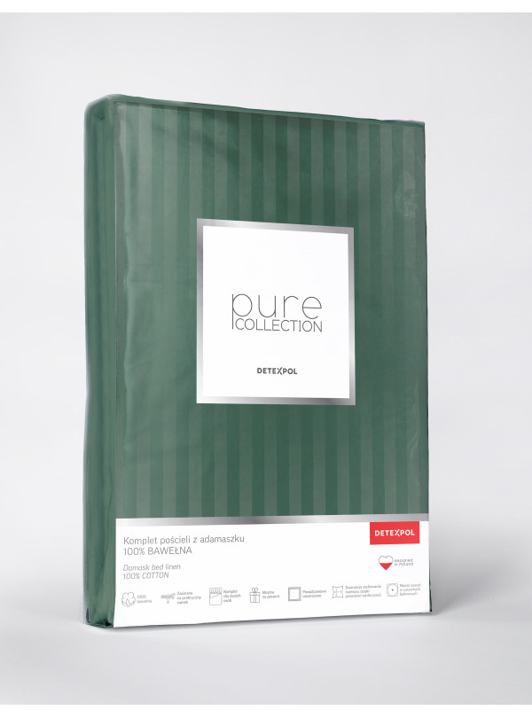 POŚCIEL 140x200 OLIWKOWA Z ADAMASZKU HOTELOWA PREMIUM