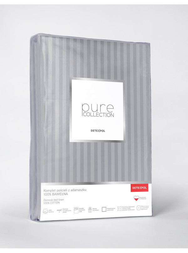 KOMPLET POŚCIELI 160x200 ADAMASZEK SZARA HOTELOWA PREMIUM