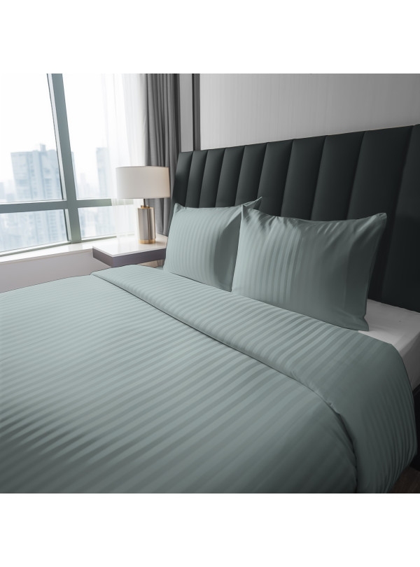 KOMPLET POŚCIELI 200x220 ADAMASZEK MIĘTOWA HOTELOWA PREMIUM