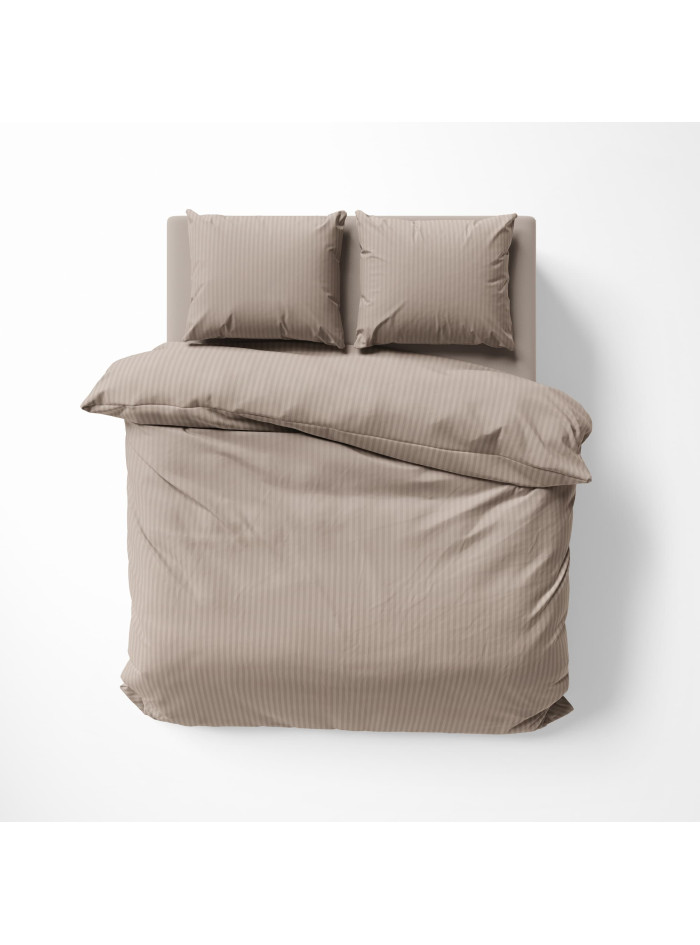 KOMPLET POŚCIELI 160x200 ADAMASZEK TAUPE HOTELOWA PREMIUM