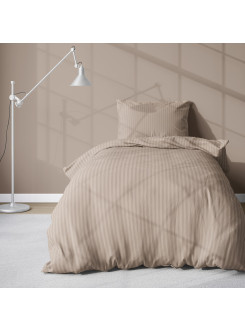 POŚCIEL 140x200 TAUPE Z ADAMASZKU HOTELOWA PREMIUM