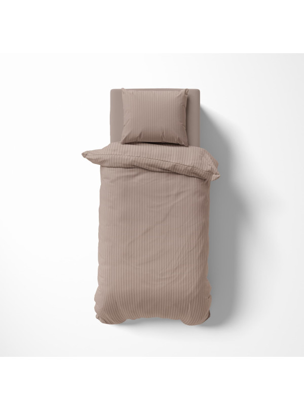 POŚCIEL 140x200 TAUPE Z ADAMASZKU HOTELOWA PREMIUM