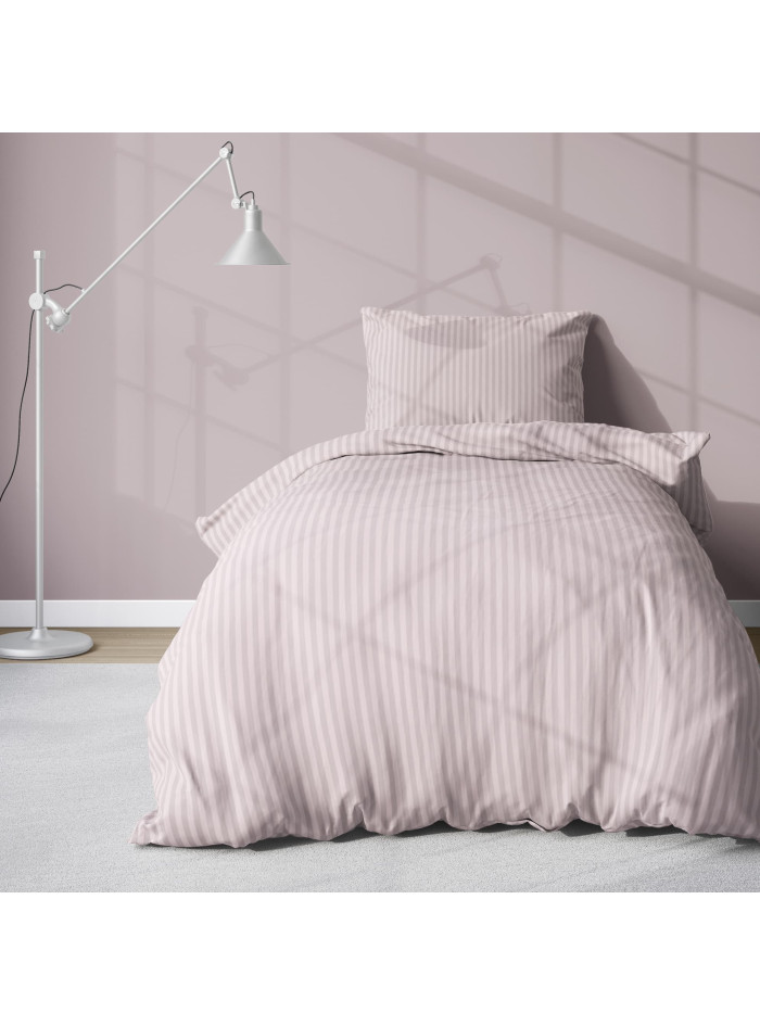KOMPLET POŚCIELI POŚCIEL 140x200 ADAMASZEK PUDROWO RÓŻOWA HOTELOWA PREMIUM
