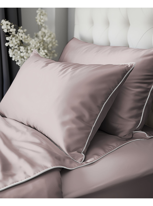 KOMPLET POŚCIELI PURE 160x200 MAKOSATYNA PUDROWY RÓŻ RÓŻOWA