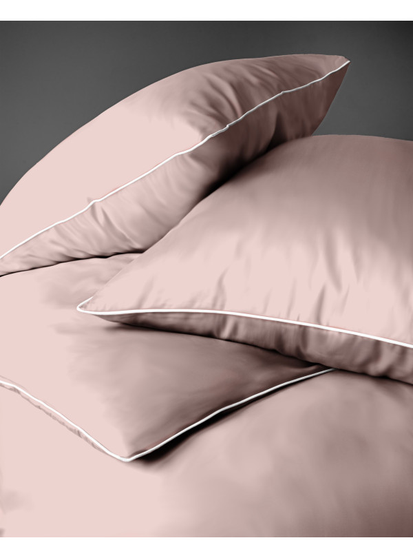 KOMPLET POŚCIELI PURE 200x220 MAKOSATYNA PUDROWY RÓŻ RÓŻOWA